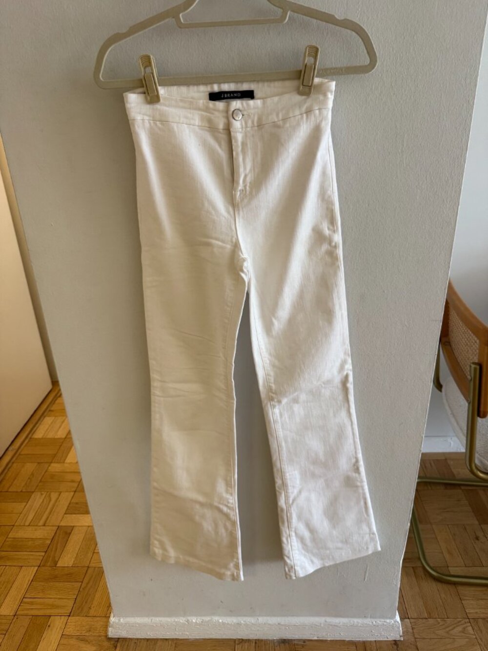 J Brand White High Rise Wide Jeans